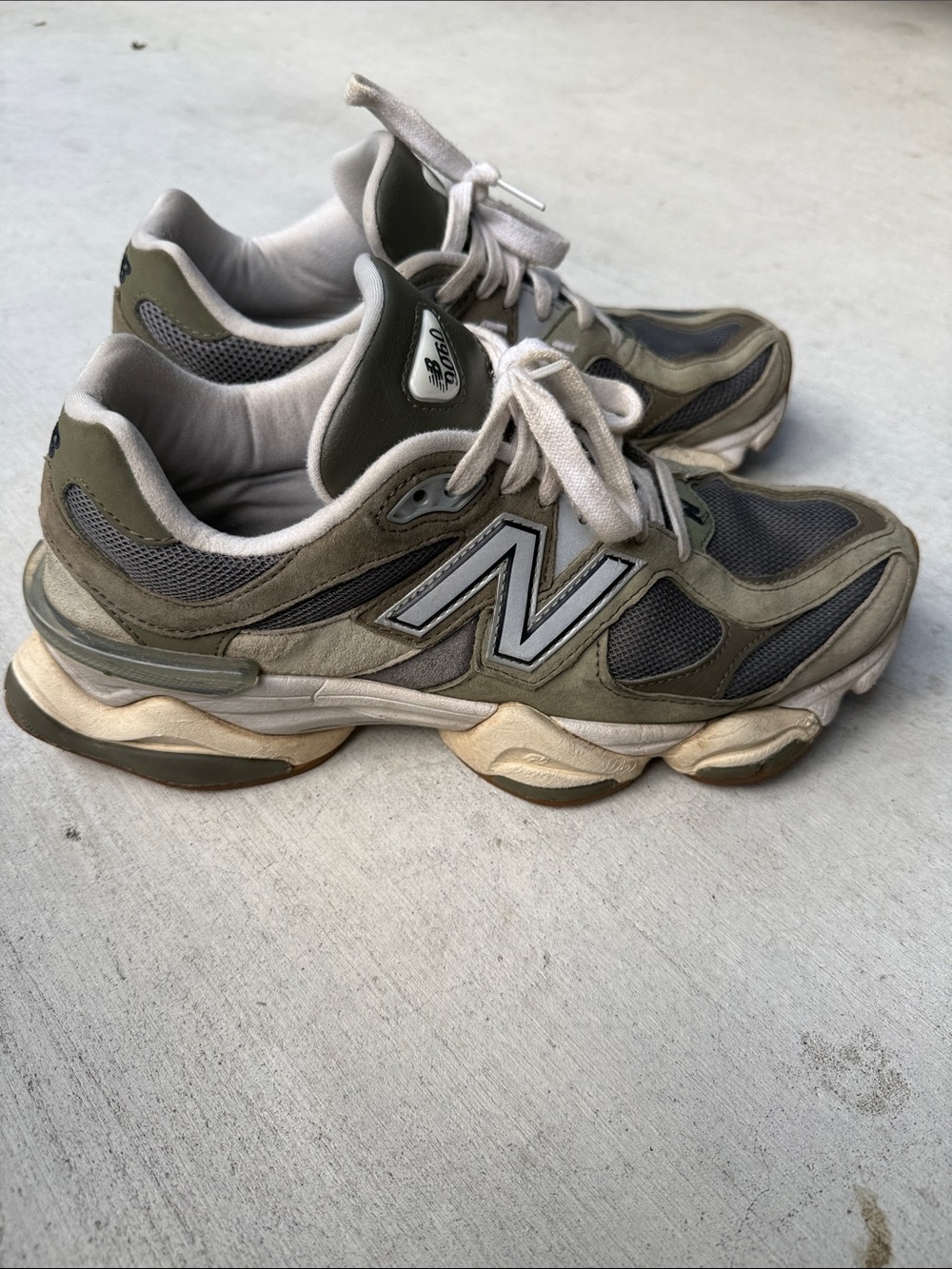New Balance 9060 Olive Green and Gray Running Sneakers 10M
